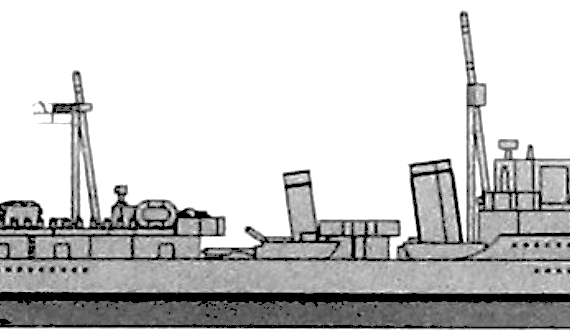 Корабль HMS Cossack FO3 [Destroyer] (1938) - чертежи, габариты, рисунки